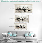 Abstract Wall Art Black and White Modern Artwork Geometric Line Art Canvas Painting Wall Decor for Living Room Bedroom Dining Room Home Office Decor 24"x48" with Framed…