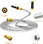 Metal Garden Hose 175 FT - 304 Stainless Steel Water Hose 175 FT - Expandable Short Flexible Garden Hose,no Kink Explosion, no Bite