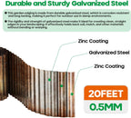 Corrugated Metal Garden Edging,Sturdy Tall Landscape Edging Borders with 6pcs Anchor Stakes, Perfect DIY for Flower Beds, Lawn and Pathway,Tree Surrounds,Paver Edges (Pre-Rusted 10"×20FT)