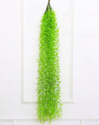 5 Pack Artificial Hanging Willow Vine (3.3ft) - Fake Greenery Plants for Indoor/Outdoor Decor, Wedding & Photography - Pure Green Design (No Basket Included)