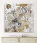 Wexford Home Taupe Spring Poppy II Gallery Wrapped Canvas Wall Art, 16x16,