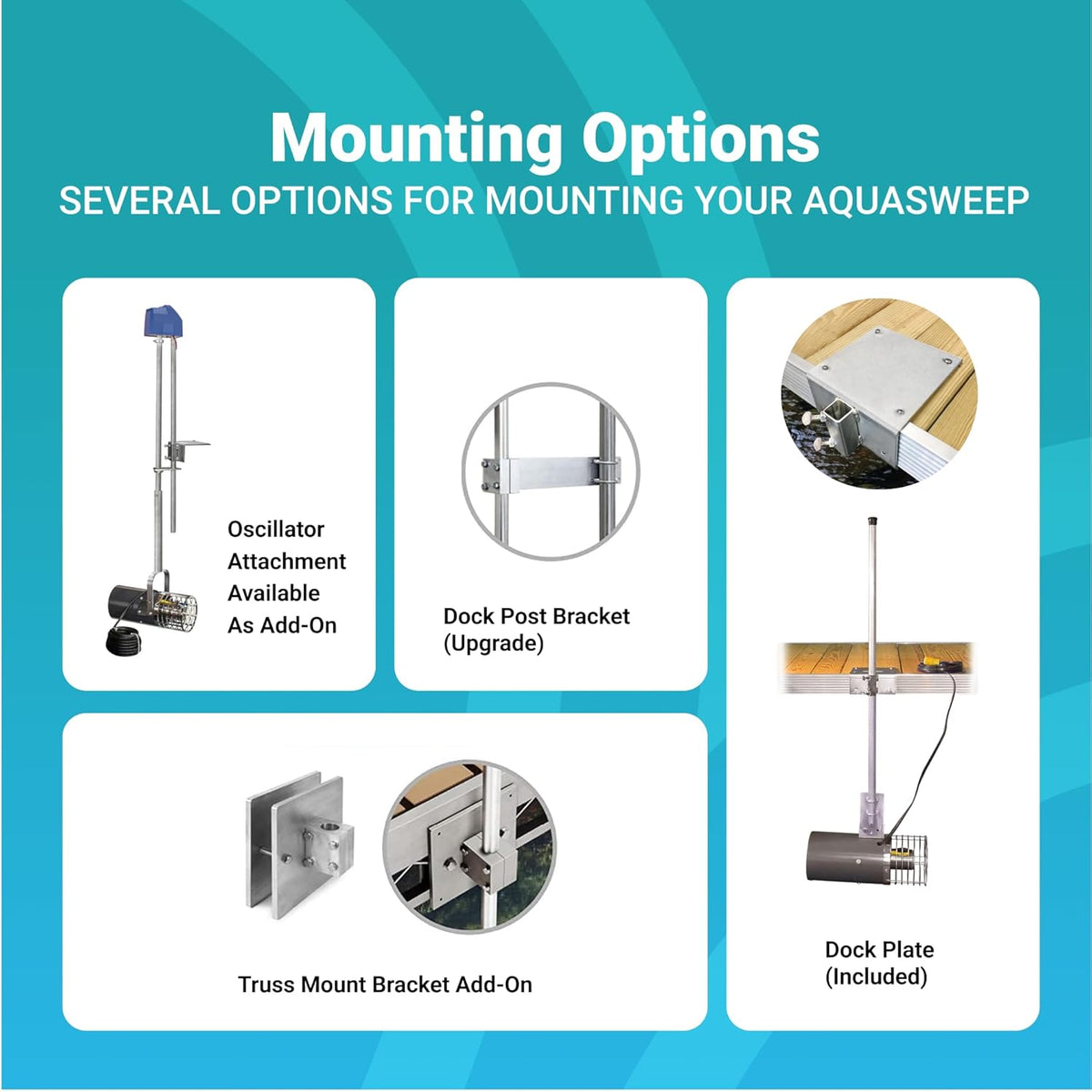Scott Aerator 1 Horse Power, 115V Muck Blaster -100ft Cord | 1HP Aquasweep w/Post Mount | Water Circulator | Water Agitator | Water Mover | Muck Blower