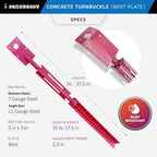 Sandbaggy Concrete Turnbuckle Form Aligner with 5" x 3" Bent Plate (35" - 37.5" Length) - Rust Resistant Steel - Adjustable Wall Brace - Aligns & Plumbs Form Walls, Columns, or Beams (35 inches, 50)