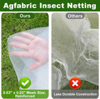 Agfabric Garden Netting 9.8X 49.2 FT Insect Pest Barrier Bird Netting for Garden Protection,Row Cover Mesh Netting for Vegetables Fruit Trees and Plants,White