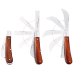 NAYE Grafting Gardening Knife,2-5/8" Curved Straight Blades Garden Knife for Budding Pruning,with Grafting Tape Plant Labels/Tree Tags