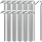 AAGUT Tent Stakes Heavy Duty Metal 9 Inch, 50 Pack Rust-Resistant Galvanized Steel Camping Stake Garden Edging Fence Hooks Yard Tent Pegs for Inflatable, Tarp, Outdoor Christmas Decorations