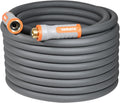 YAMATIC Heavy Duty Garden Hose 5/8 in x 50 ft with Swivel Handle, Super Flexible Water Hose, All-weather, Kink Resistant, Burst 600 PSI, Grey