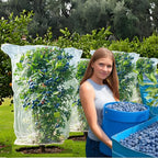 Bird Netting for Blueberry Bushes - Garden Netting Pest Barrier with Drawstring Tomato Protective Cover Garden Plant Netting for Cicadas Vegetables 4P (5.3x6 FT)