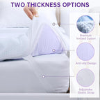 MUXHOMO 3 Inch 7-Zone Twin Mattress Topper, Egg Crate Foam Mattress Topper Twin Size for Back Pain, Lavender Cooling Gel Infused Bed Pad, CertiPUR-US and Oeko-TEX Certification (38"×75")