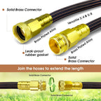 10FT Lightweight Garden Hose,Flexible Water Hose with Solid Brass Head,Kink-Free,Collapsible Hose,High Pressure Flat Water Hose for RV,Boat,Car Wash,Garden,Yard,Camper,Outdoor (OrangeBlack, 10 feet)