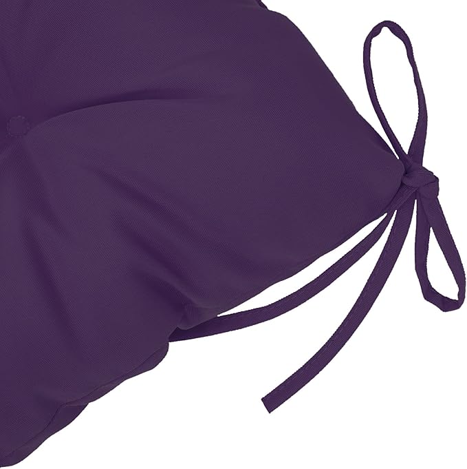 QILLOWAY Outdoor Chair Cushion for Patio Furniture, Waterproof Patio Cushions Set of 4 with Ties, Fade Resistant Replacement Pads for Outdoor Rocking Chairs,Purple