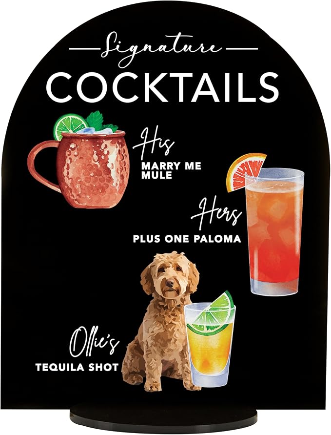 Pet Signature Drink Wedding Signs