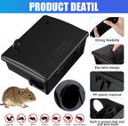 Qualirey 6 Pack Rat Bait Stations Large Rodent with Key Reusable Mouse Stations Mice Blocks Heavy Duty Boxes for Outdoor Rodents Mice Blocks, Bait Not Included, Black (9.8 x 7.5 x 3.9 Inches)