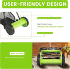 12 Inch 5-Blade Push Reel Lawn Mower, Cordless Manual Lawn Mower with Grass Catcher, Adjustable Cutting Height, Walk-Behind Lawn Mowers for Yard, Garden