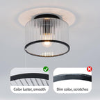 MAYNA Modern Black Semi Flush Mount Ceiling Light Fixture, 1-Light Hallway Light Fixtures Ceiling Mount, Dimmable Kitchen Lighting Fixtures Ceiling Lights for Bedroom Bathroom Dining Room Entryway