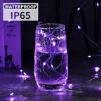 Aogist 24 Pack Fairy Lights 3 Modes 7ft 20 LED Waterproof,Battery Operated Silver Wire Firefly Starry Moon Mini String Lights for Mason Jars Christmas DIY Crafts Wedding Party Bedroom,Purple