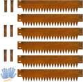 Metal Landscaping Edging, 6Hx40L-Inch Cor Ten Steel Landscape Edging with 6 Clips and Gloves, 6-Pack Unique Rust-Finish Edging, for Enhanced Garden, Yard, Park, Lawn