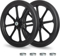 20" Flat Free Tire and Wheel, with 3/4" & 5/8" Bearing, 2.45" Centered Hub, Replacement Wheel For Rubbermaid Wheelbarrow, Garden Yard Cart, 2 Pcs