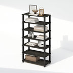 Furinno Turn-S-Tube 4-Tier Multipurpose Standing Shelves, Espresso/Black, Set of 2