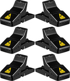Feeke Rat Trap, Large Mouse Traps, Mouse Traps Indoor for Home, Instant Kill Traps for Mouse Rat Chipmunk, Quick Set Up and Reusable - 6 Pack, Black