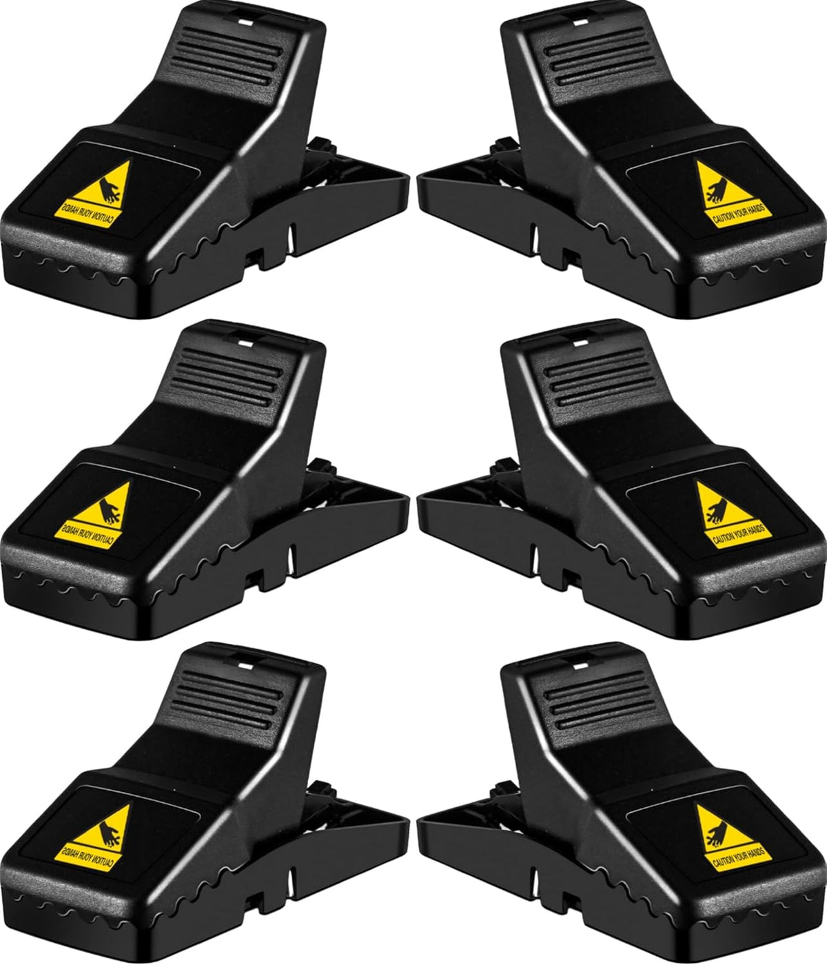 Feeke Rat Trap, Large Mouse Traps, Mouse Traps Indoor for Home, Instant Kill Traps for Mouse Rat Chipmunk, Quick Set Up and Reusable - 6 Pack, Black