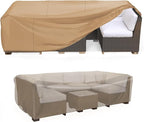 Mrrihand Heavy Duty Patio Furniture Covers, Outdoor Furniture Covers Waterproof Sectional Sofa Set , Patio Table and Chair Set Cover 78"L×62"W×30"H,Brown