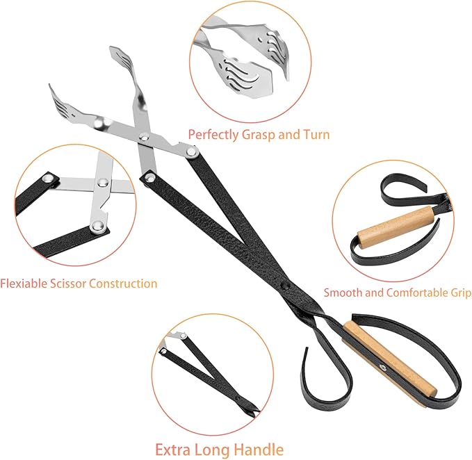 Skyflame Extra Long 20-inch Stainless Steel BBQ Grilling Tong, Barbecue Accessory - Grill Tools for Gas and Charcoal Grills, Kitchen, Baking