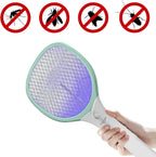 Faicuk Rechargeable Handheld Bug Zapper Racket 2 in 1 Electric Fly Swatter (2 in 1 Green)