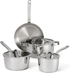 Tramontina Tempo Tri-Ply Base Stainless Steel 7-Piece Cookware Set with Glass Lids, Pots and Pans Kitchen Set, Induction-Ready, Oven-Safe, Dishwasher-Safe