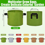 6-Pack Fabric Grow Bags 7 Gallon – Colorful 300G Thickened Nonwoven Planter Pots with Sturdy Handles, Breathable Garden Bags for Vegetables, Potato, Flowers