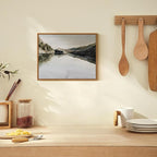 InSimSea Framed Wall Art for Living Room Mountain Reflection Decor Vintage Wall Art Mountain Range Nature Wilderness Art Decorative Rustic for Living Room Bedroom Office Wall Decor 11x14in