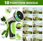 Metal Garden Hose 25 ft Stainless Steel Heavy Duty Water Hose with 10 Function Nozzles Flexible Lightweight Kink-Free Leakproof Sturdy Hoses Pipe 3/4" Brass Fitting for Outdoor Yard Lawn RV