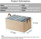 AARAINBOW 4 Pcs Closet Clothes Organizer with Handle, Closet Shelf Fabric Storage Box Steel Frame, Stackable Shelf Storage Baskets Foldable Wardrobe Organizer Baskets for Clothes Toys, 23L (4 Beige)