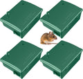4 Pack Rat Bait Stations Large Rodent Bait Station with Key Reusable Mouse Bait Stations Mice Bait Blocks Heavy Duty Bait Boxes for Outdoor Rodents Mice Bait Blocks, Bait Not Included (Green)