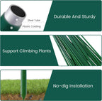 36 Inch 3 Ft Plant Support Garden Stakes 25 PCS, Sturdy Steel Plastic Coated Sticks for Outdoor Growing Climbing, Tomato, Trees, Cucumber, Beans