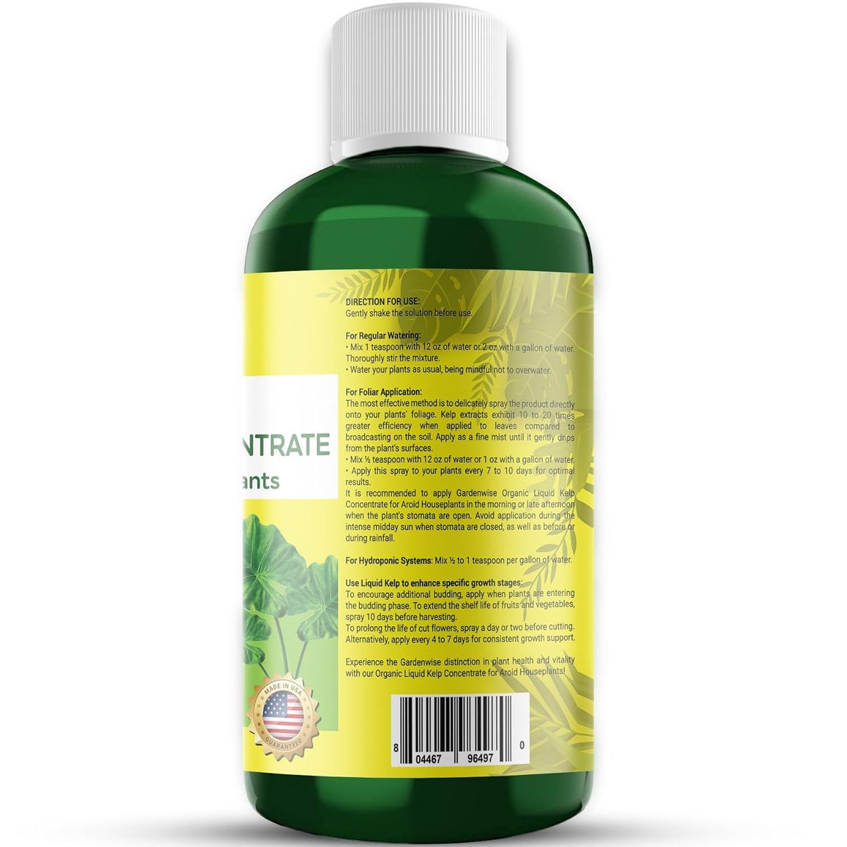 Organic Premium Seaweed Fertilizer - Liquid Kelp Plant Food for Aroid Houseplants: Monstera, Philodendron, Pothos, ZZ Plant, Dieffenbachia, Alocasia, Caladium (32 OZ)