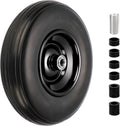 RRQ 4.00-6 Flat Free Tire and Wheel, 13" Solid Wheelbarrow Tire with 1.75" Centered Hub and 3/4" Bearings(Come with 5/8" ID Iron Tube Adapter), for Garden Cart, Trolley, Wheelbarrow Wheel Replacement