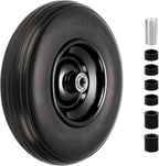 RRQ 4.00-6 Flat Free Tire and Wheel, 13" Solid Wheelbarrow Tire with 1.75" Centered Hub and 3/4" Bearings(Come with 5/8" ID Iron Tube Adapter), for Garden Cart, Trolley, Wheelbarrow Wheel Replacement