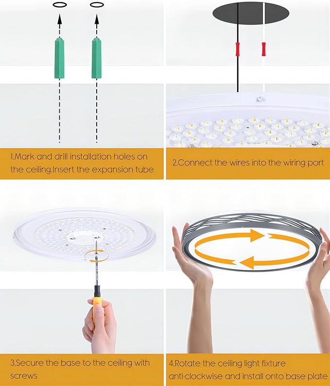 20 Inch Large LED Flush Mount Ceiling Light, 2700K-6500K Dimmable LED Ceiling Light Fixture with Remote, 70W 8900lm Round Modern Ceiling Lamp for Bedroom, Living Room, Hallway (Grey)