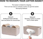 Large Storage Baskets for Shelves, Closet Organizers Bins for Clothes Blanket Towels, Baby Nursery, Toy Baskets Box, Woven Rope Baskets, 17 x 13 x 7.5”, 3 Packs Mixed Brown