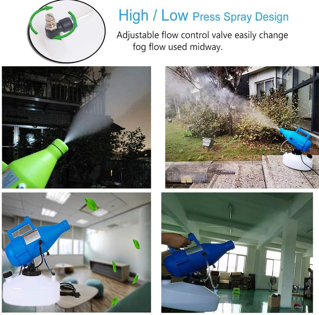 4.5L (1.2 Gallon) Electric ULV Portable Fogger Sprayer Machine Cold Fogger Machine Spraying Distance 30ft for Home,Hotel,Church,School,Yard