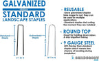 Sandbaggy Galvanized 6-Inch Landscape Staples ~ 9 Gauge Steel - Fabric Pins, Garden Earth Stakes, Ground Cover, Fence Anchors, Lawn Nails ~ Trusted by Organic Farmers Across The USA (10,000 Staples)