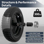 Wheelbarrow Tire 4.80/4.00-8 Flat Free Solid Tire Wheel 14.5 Inch, Replacement Heavy Duty Wheel, with 5.8" and 3.4" Bearings 3" Center Hub, fits Garden Cart, Dolly, Hand Truck, Trailer, Wagon, 1 Pcs