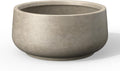 Kante 13.4" Dia Round Curvy Concrete Planter, Large Plant Pots with Drainage Hole and Rubber Plug for Indoor Outdoor Plants, Flower Pot for Home Garden Patio Porch, Weathered Concrete