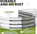 Pattiumo Galvanized Raised Garden Bed 6x3x1 FT, Oval Metal Raised Garden Bed Outdoor Planter Box with Open Bottom, Rust-Resistant Steel Garden Bed for Vegetables Herbs Flowers, Easy Assembly