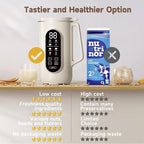 ZLWNYK 8 in 1 Nut Milk Blender, 34 oz homemade almond, oat, soy, coconut, plant-based milk, and non dairy beverages, with a 12 hour timer/self-cleaning/warming/hot water function