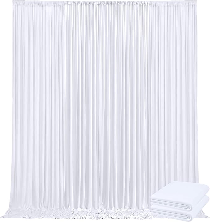 10x10ft Backdrop Curtains for Parties, 2 Panels 5x10ft Photography Backdrop Curtain with Rod Pocket,Backdrop Polyester Background Drapes,Wedding Backdrop Drapes for Birthday Baby Shower Home Decor