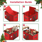 Christmas Nutcrackers Storage Box Stores 8 Figurines 15 " Storage Container | Large Ornaments Storage Box and More - Holiday Decor Organizer with Adjustable Dividers, Xmas Decorations Accessories Boxes