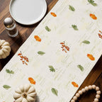 Fall Wildflowers Cotton Linen Table Runner for Dining Kitchen, Thanksgiving Pumpkin Outdoor Party Rustic Tablerunners Decoration, Botanical Floral Vintage Dresser Scarf Tablecloth Runners 13x60 Inches