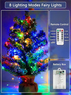 6 Pack Fairy Lights Battery Operated with Remote Control Timer, 26 FT 80 LED String Lights Outdoor Indoor, 8 Modes Twinkle Lights for Christmas Party Wedding Birthday Bedroom Decorations (Multicolor)